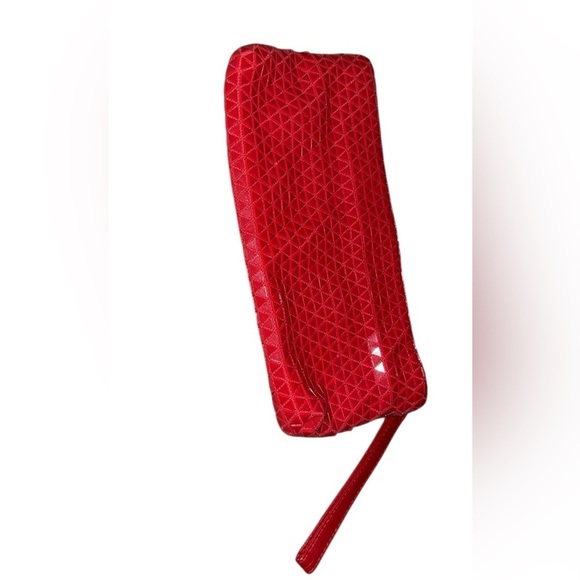Textured Cestac Pouch  Wristlet Red - Picture 10 of 10